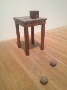 Joseph Beuys, Table with Accumulator, 1958-85 Wood, accumulator, clay and wire